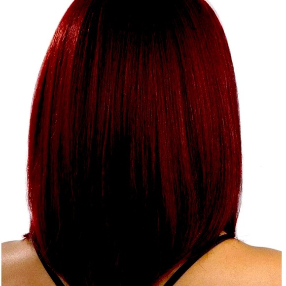NWTS *** LANCAINI BURGUNDY STRAIGHT SHOULDER LENGTH WIG WITH BANGS!!! - Picture 3 of 4